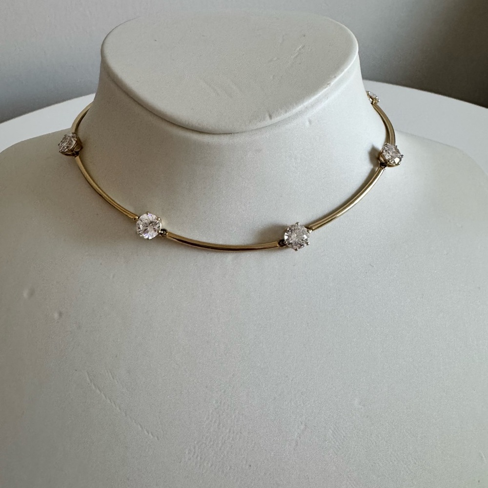 Swarovski Gold-Tone Choker with Clear Crystal Stations